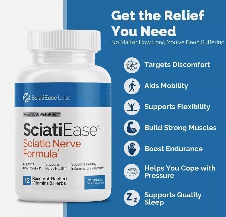 1-3Pack SciatiEase Labs Sciati Ease Sciatic Nerve Formula 120 Cap ! Exp 2027