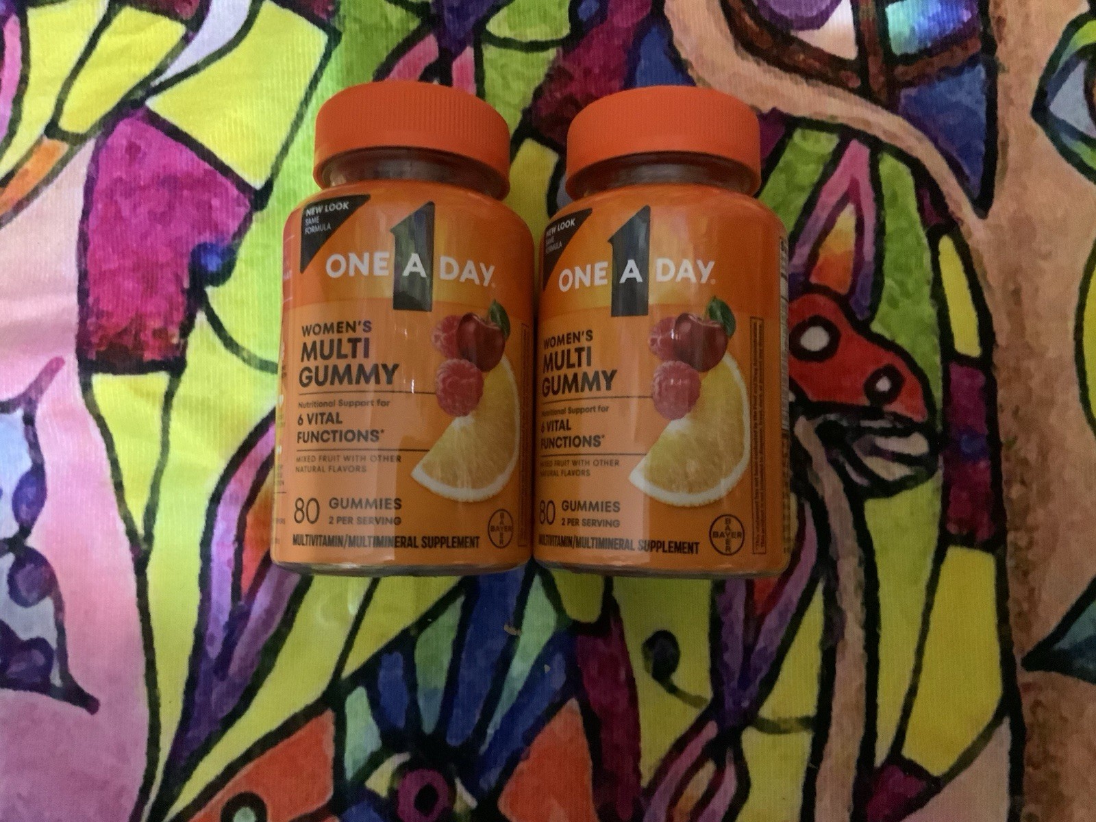 2~One A Day Women’s Multivitamin Gummies with B Vitamins & Biotin, Exp: 2027