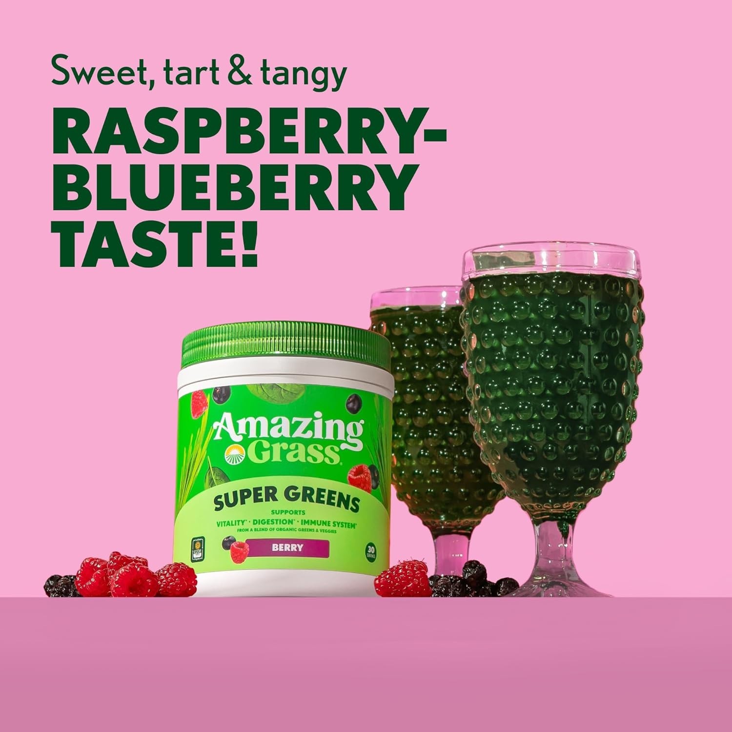 Amazing Grass Sweet Berry ORAC Greens Antioxidant Organic Superfood 30 Serv
