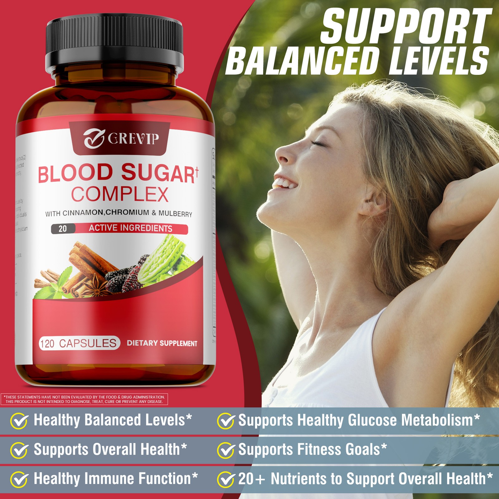 Blood Sugar Complex 240pcs – Promotes Heart and Cardiovascular Health,Metabolism