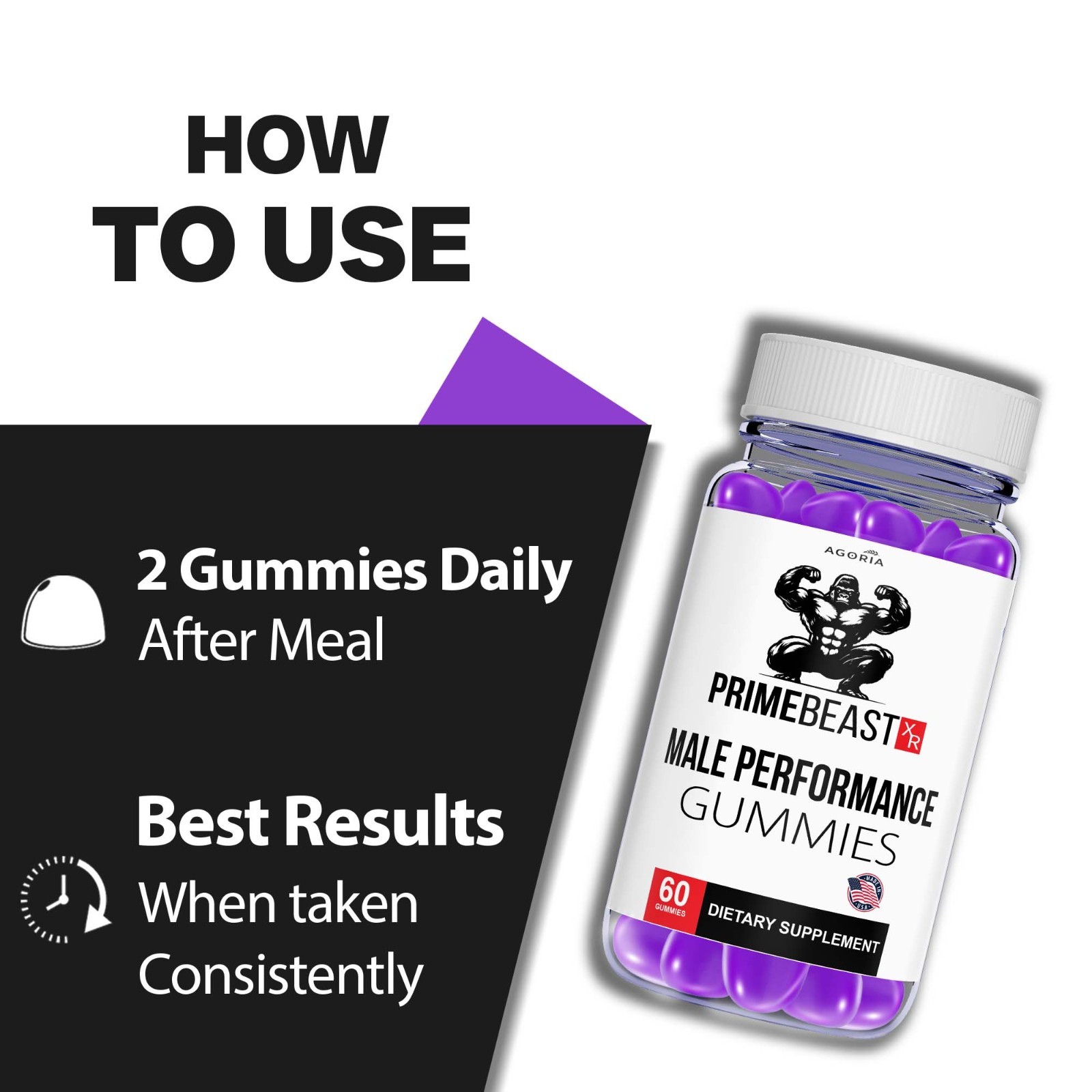 ( 1 Pack ) Prime Beast Gummies, Prime Beast XR Male Support Gummies