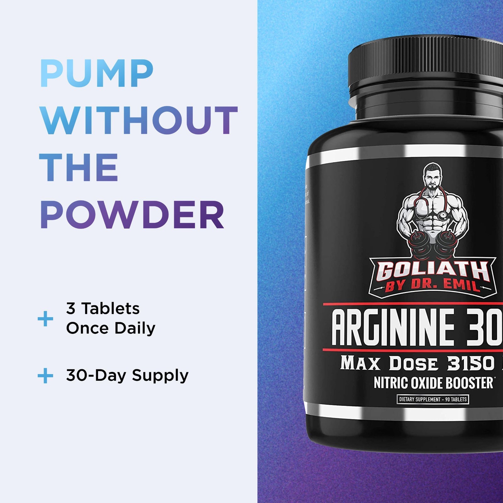 High-Dose Nitric Oxide Booster 3000mg – Supports Blood Flow, Muscle Growth & End