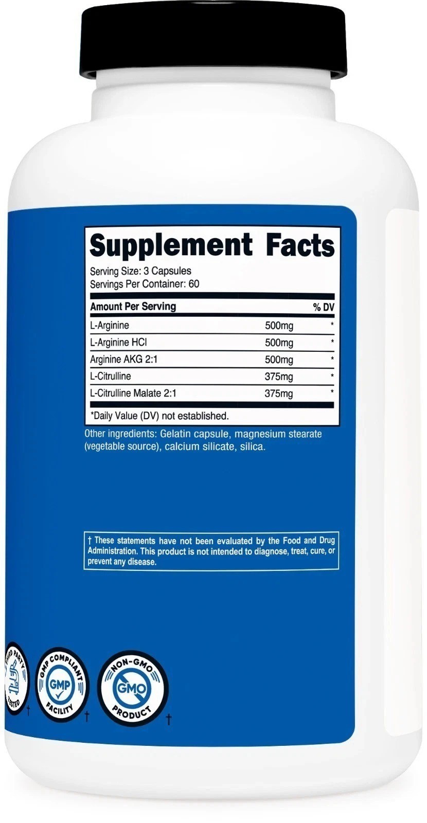 Nutricost Nitric Oxide Booster 2250mg, 180 Capsules – 750mg – 60 Servings