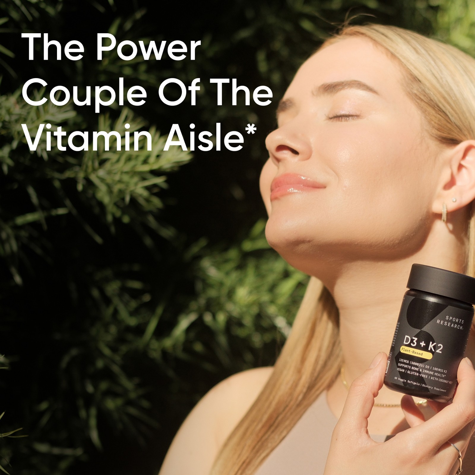 Vitamin D3 K2 with Coconut Oil | Plant Based Vitamin K2 MK7 + Vegan D3 5000iu