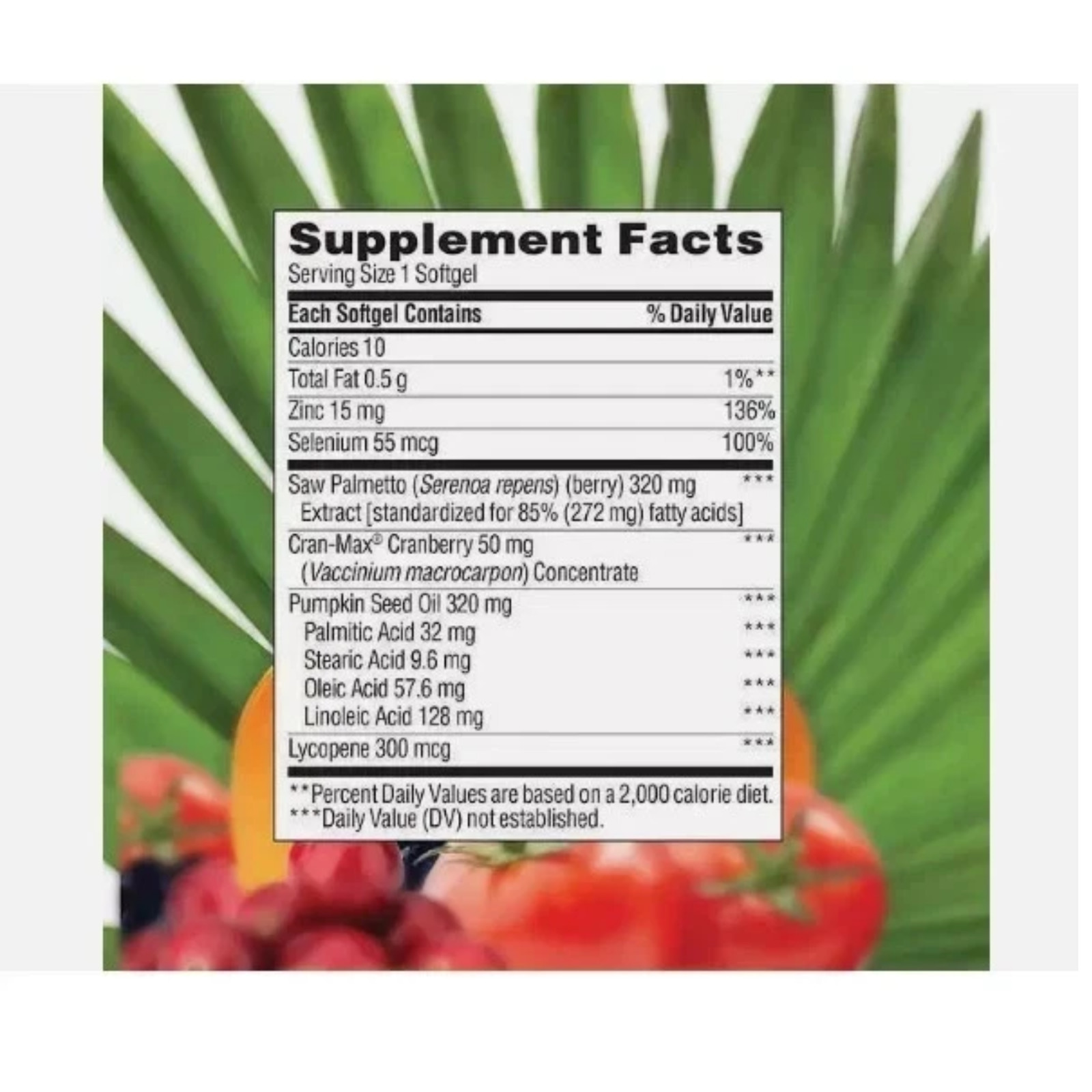 Trunature PROSTATE PLUS HEALTH COMPLEX Saw Palmetto featuring Zinc 250 Softgels