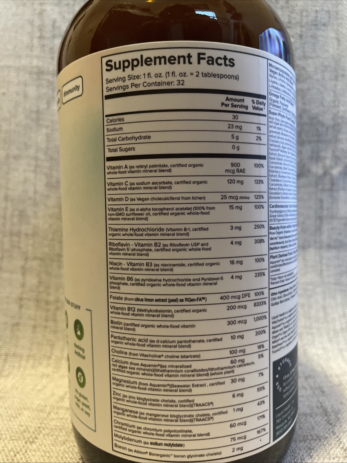 LIQUIDHEALTH Multiple Adult Liquid Multivitamin Gut Health Energy Detox 32 Oz
