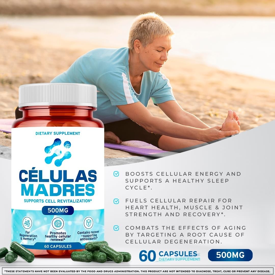 Natural Stem Cell Supplements 500mg – Anti-Aging, Longevity, Energy Boost, 120 C