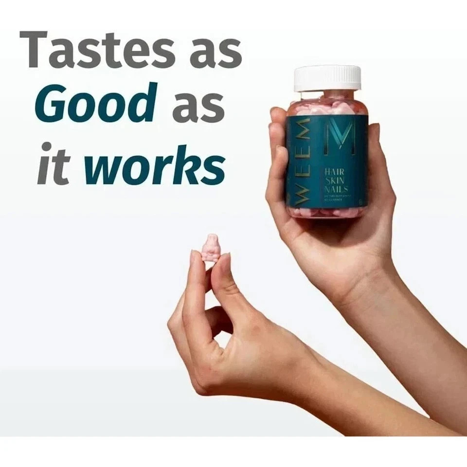 5 pack of WEEM Hair Skin and Nails Gummies, Vegan biotin Vitamins, Healthy Hair