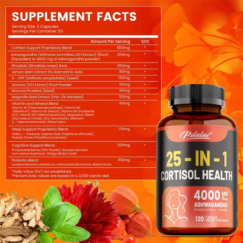 25-IN-1 Cortisol Health 120pcs – Improve Mood, Focus, and Reduce Cortisol Levels