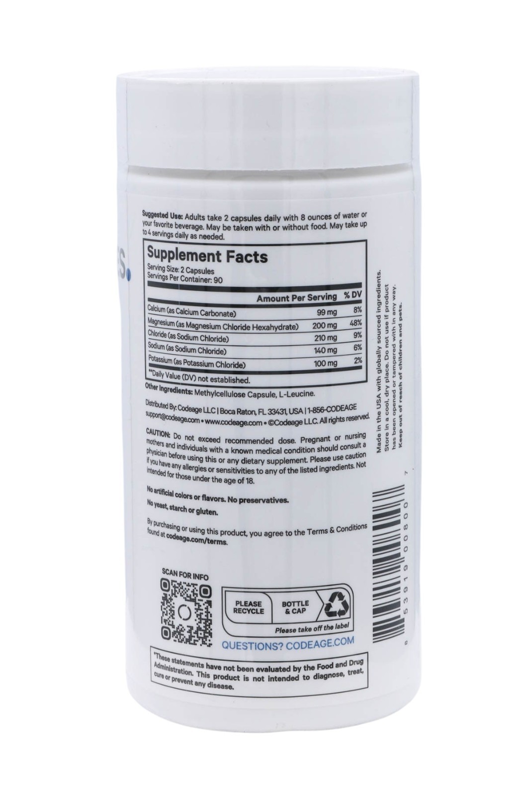 Codeage Keto Electrolytes Balance 190 Capsules EXP 09/28/2027 Keto Mineral Supp