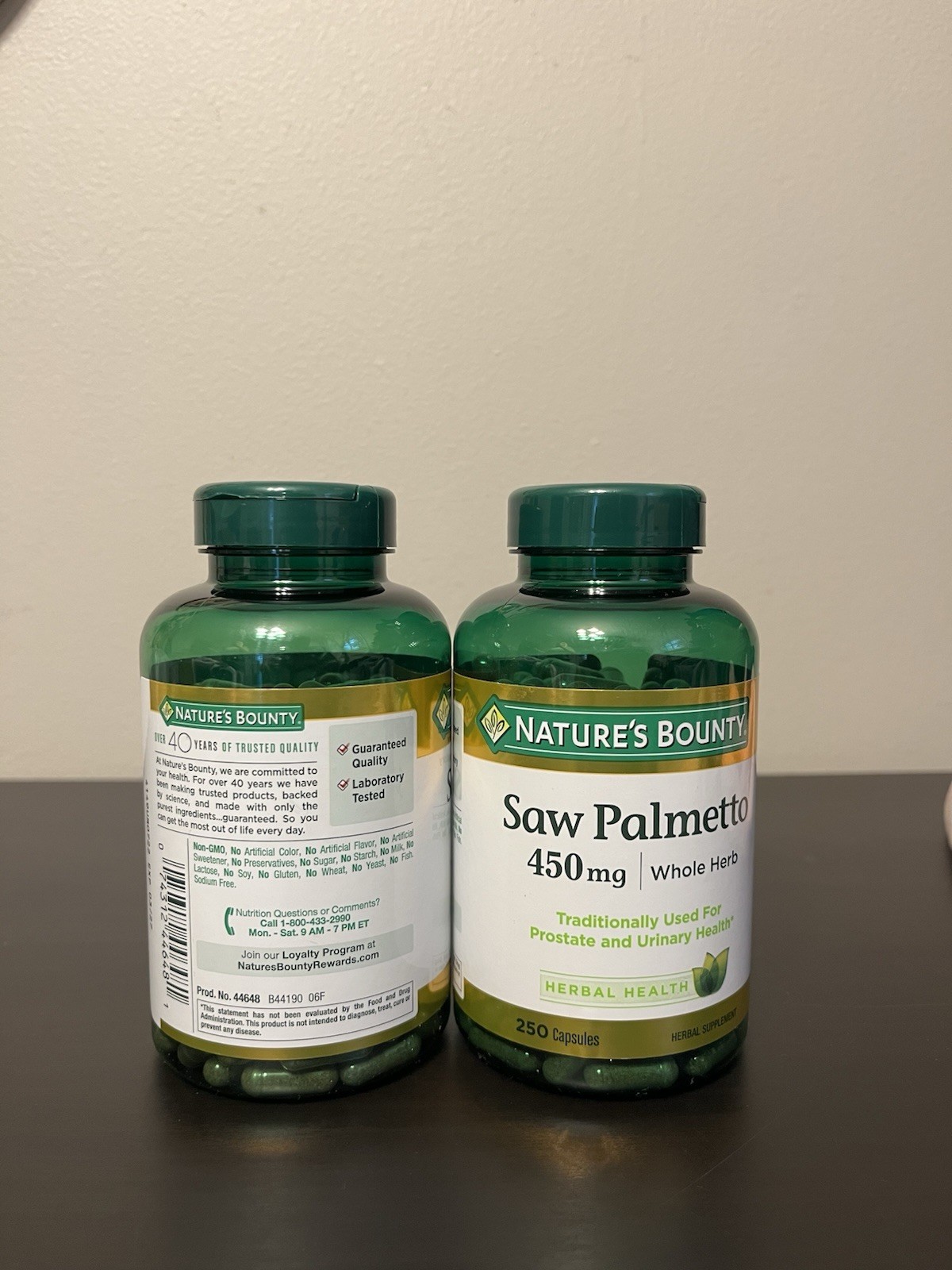 Nature’s Bounty Saw Palmetto 450mg 250 Capsules (2 Pack) Exp 03/2027+