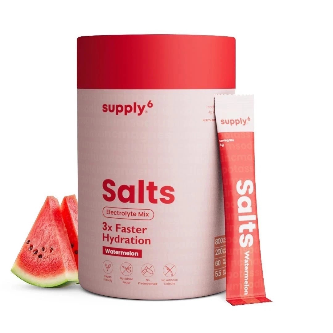 Supply6 Salts | Electrolyte Mix | Zero Added Sugar, (18 Servings, Watermelon) T2