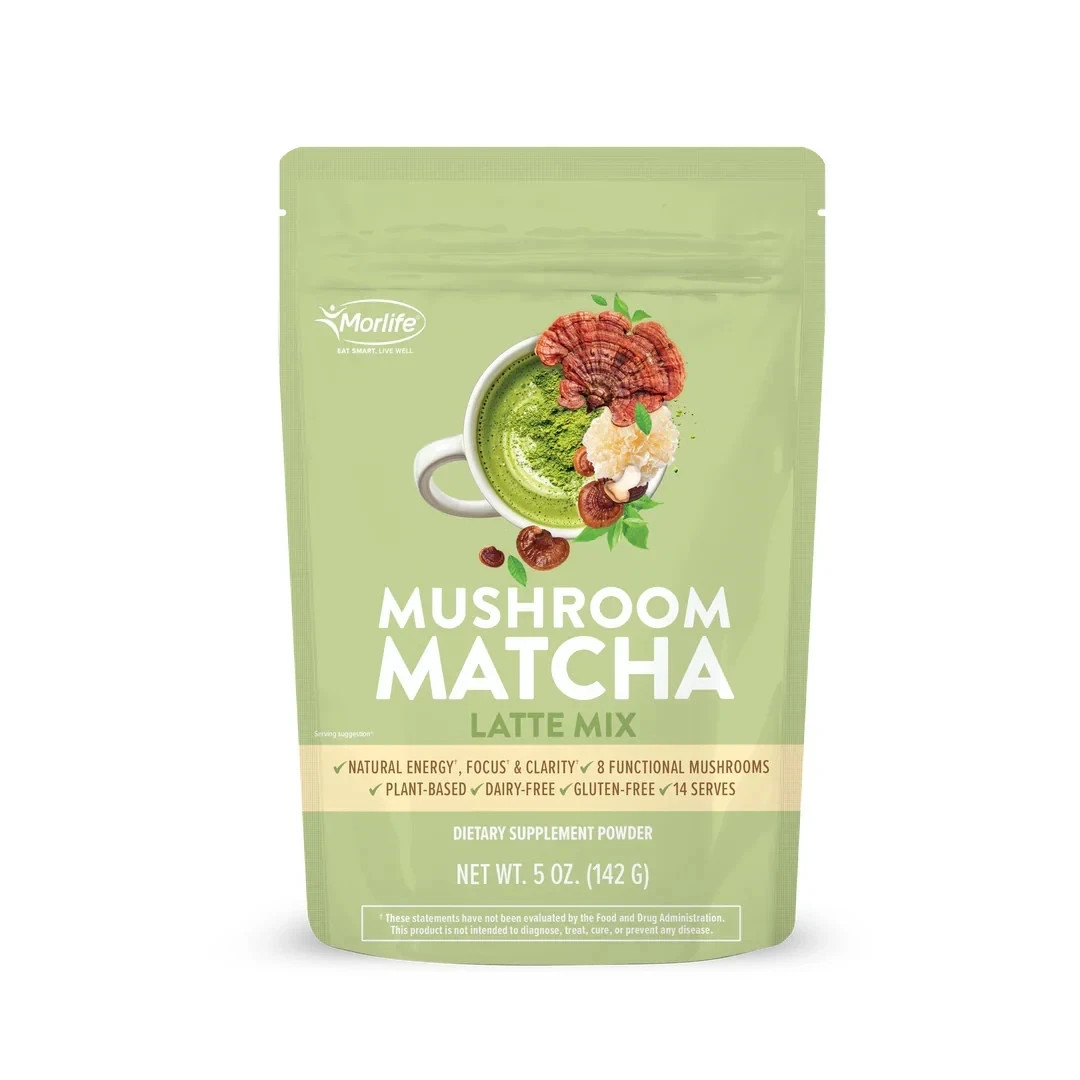 Morlife® Mushroom Matcha Latte Mix 5 oz. Natural Energy Focus & Clarity 10/25/27
