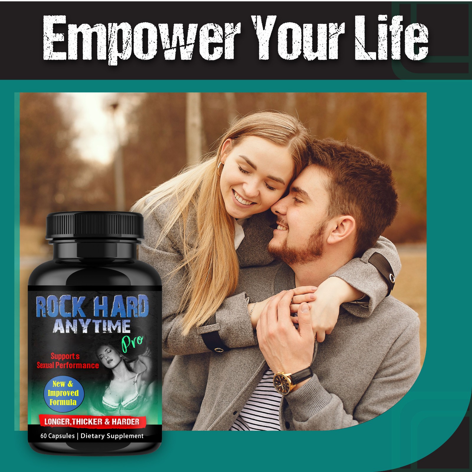 Testosterone Booster, Increase Stamina & Strength, Drive Energy For Male -60 C