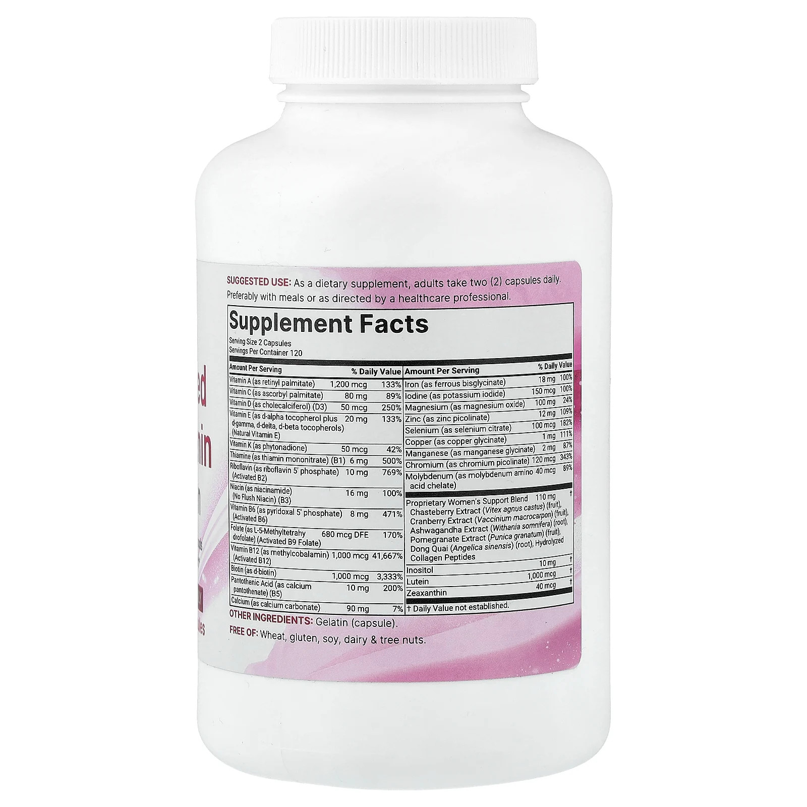 Pure Methylated Multivitamin For Women, 240 Capsules