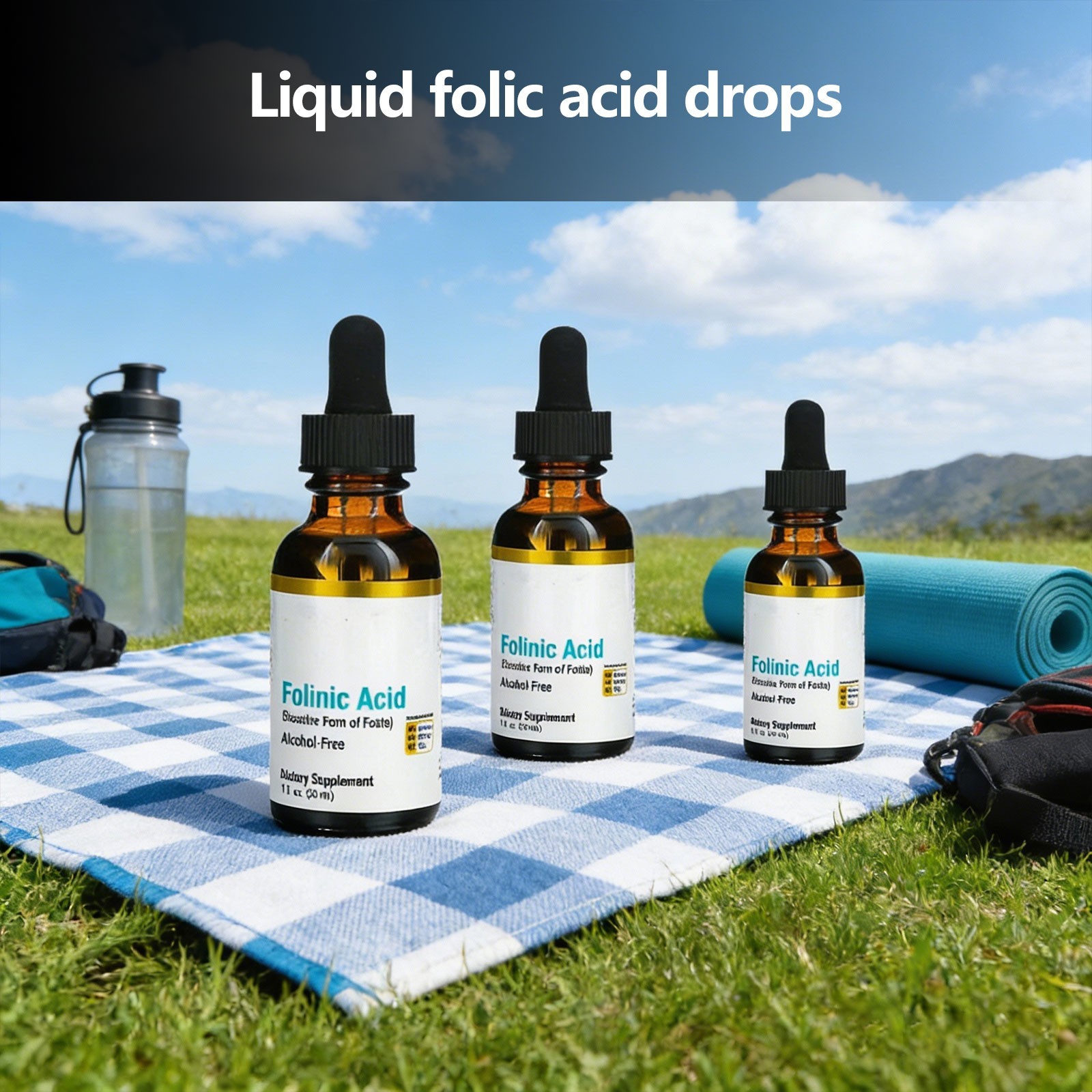 3 package Folinic Acid Supplement 3-Pack, 1 Fl Oz (30ML) Alcohol-Free Health …