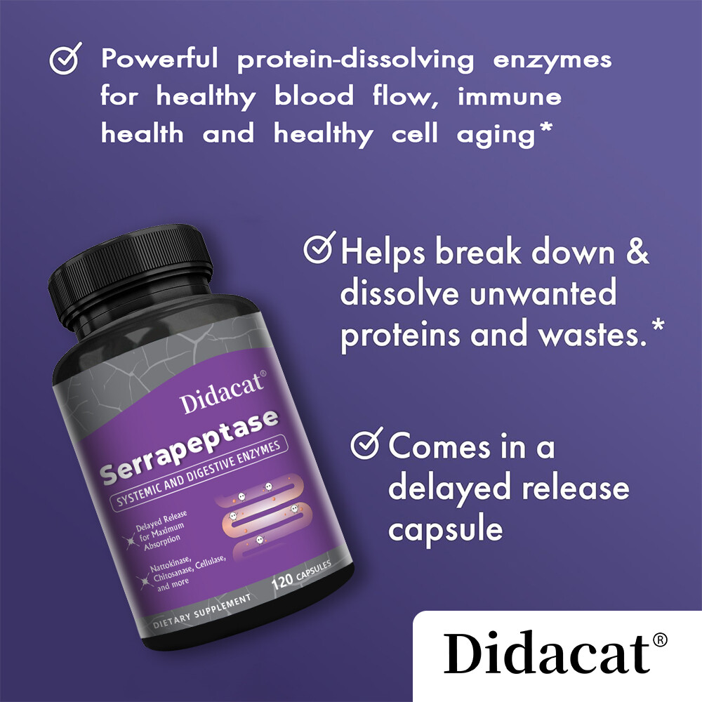 Serrapeptase 45000 SPU | 30/60/120 Capsules | Supports Sinus Health