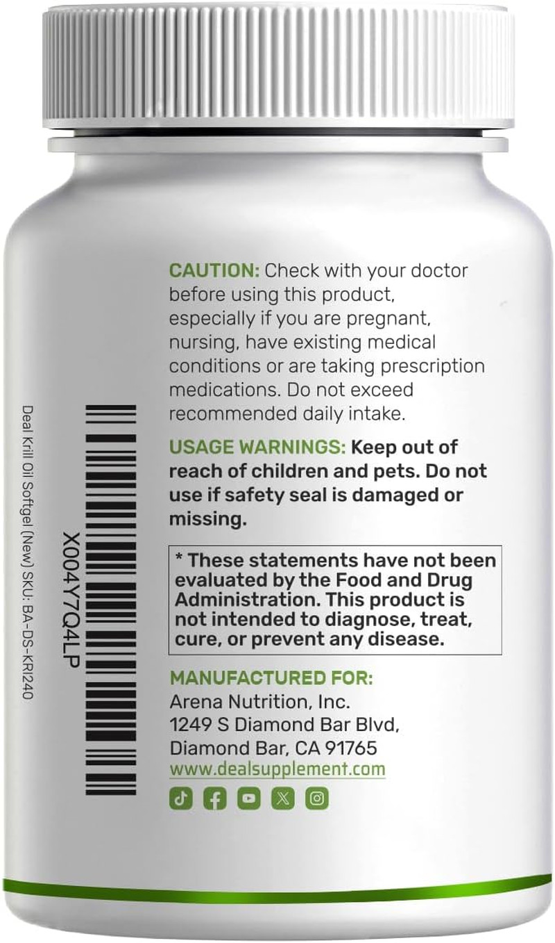 Antarctic Krill Oil 2,000 Mg per Serving, 240 Softgels | Omega-3 with EPA, DH…