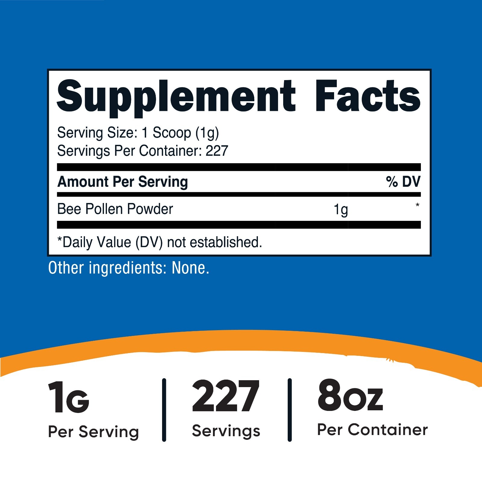 Nutricost Pure Bee Pollen Powder (8 oz) – Gluten Free, Non-GMO Supplement