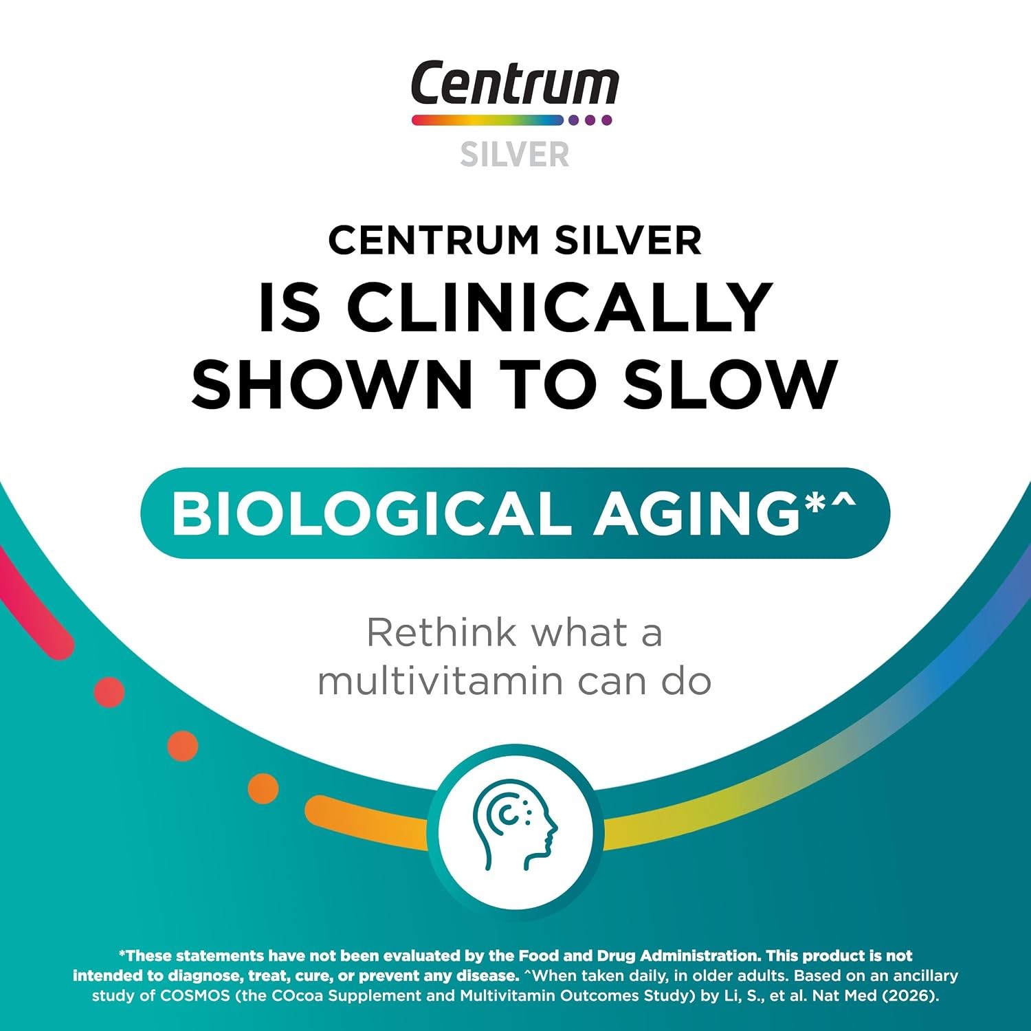 Adult Multivitamin Centrum Silver 220 Tablets for Seniors 50 Plus Vitamins