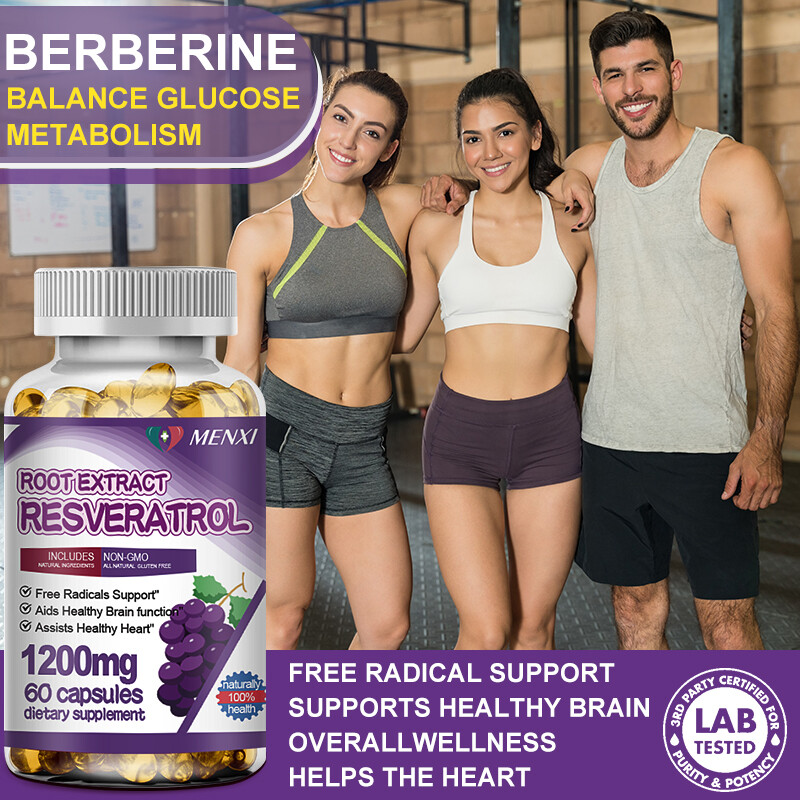 2Packs Resveratrol Extract Supplement 1200MG Maximum Natural AntiAging Capsules