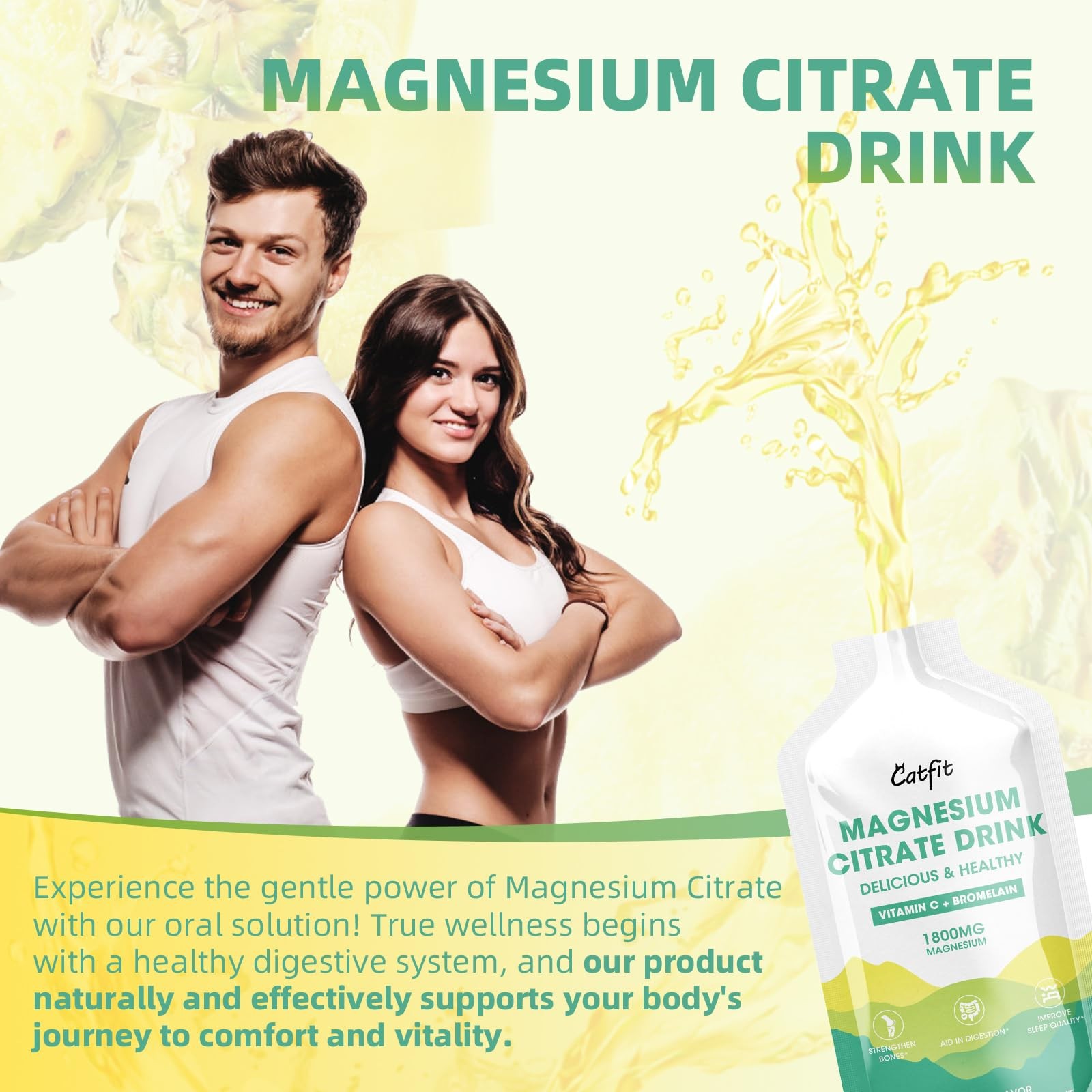 Magnesium Citrate Liquid Supplement,Magnesium Drink/Oral 1 Count (Pack of 30)