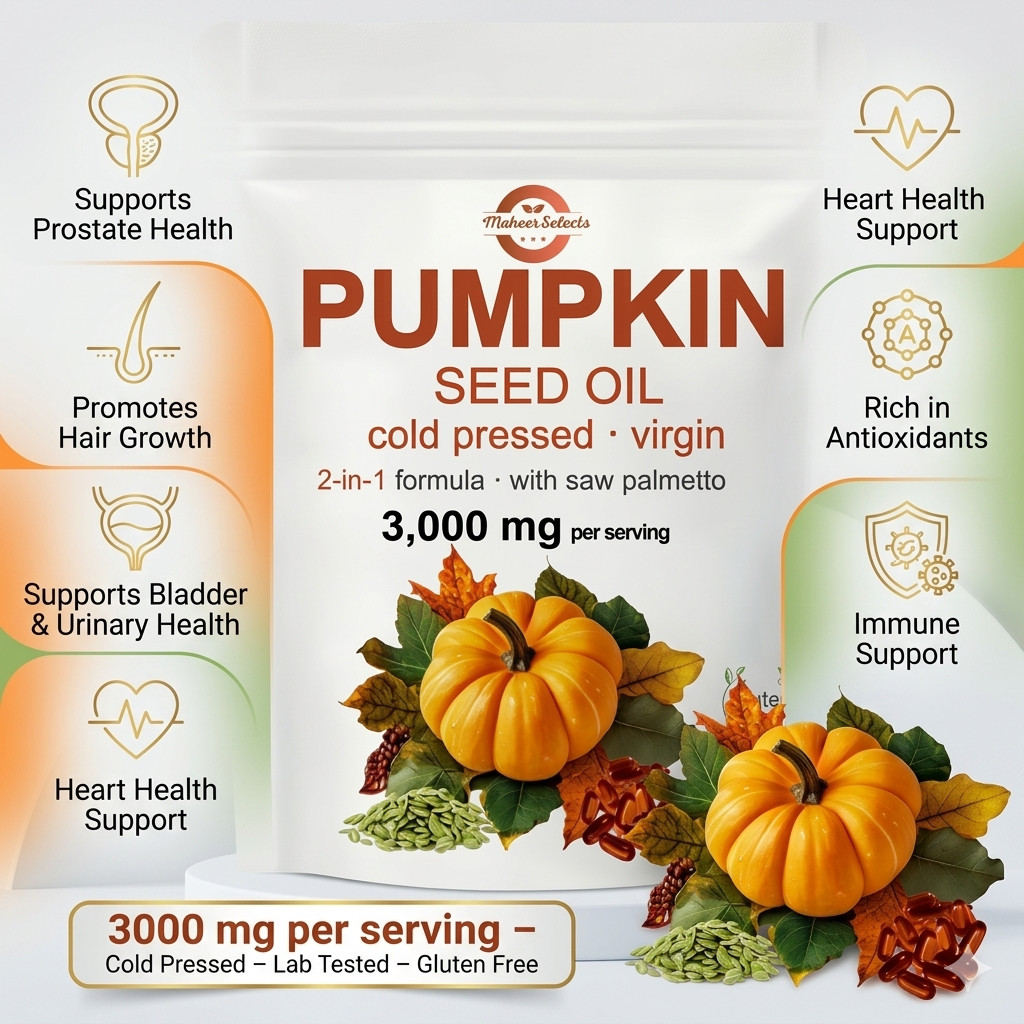 Pumpkin Seed Oil 4000mg Softgels | Cold Pressed Virgin | Saw Palmetto | 300 Coun
