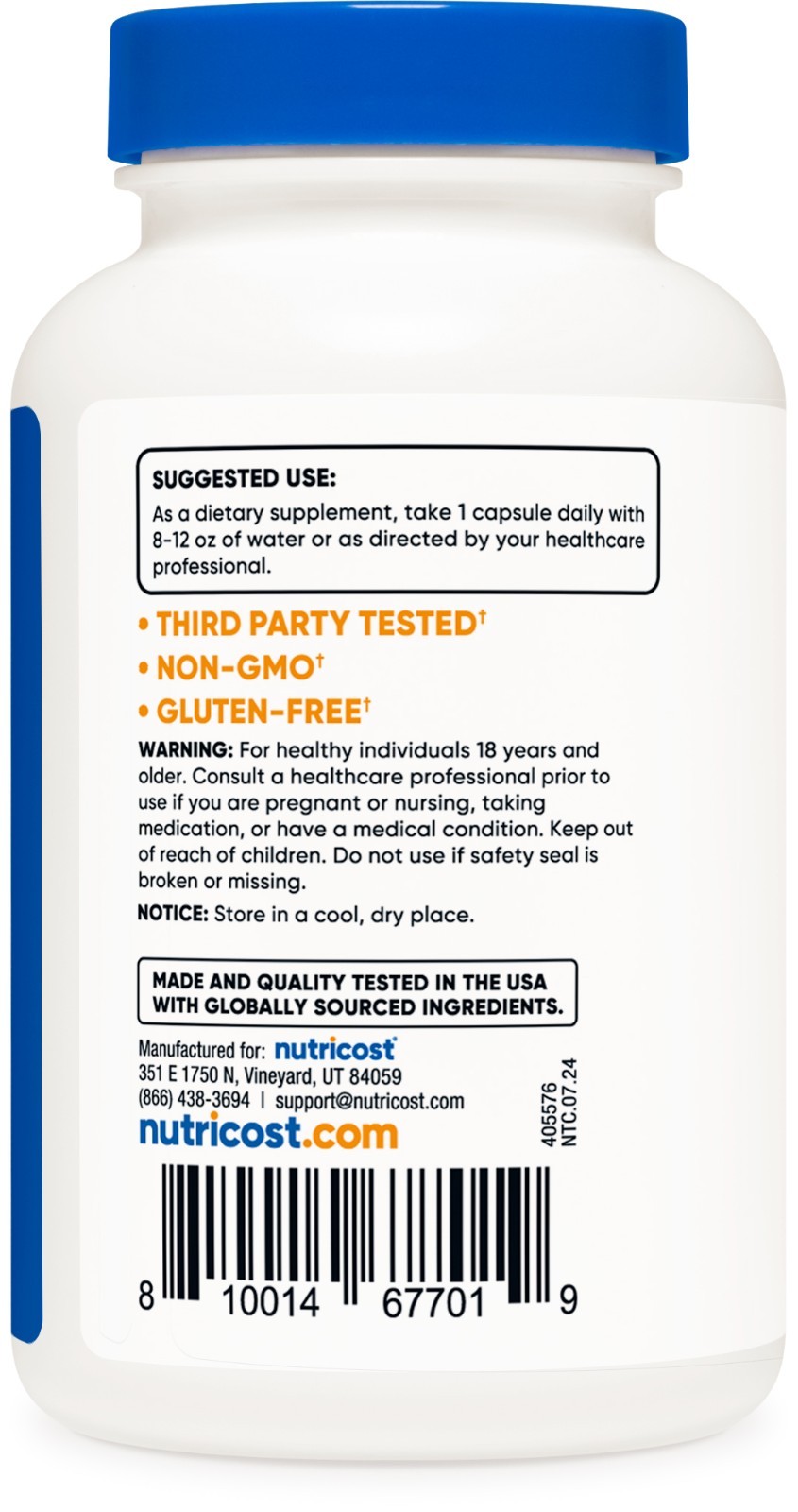 Nutricost Potassium Citrate 99mg, 240 Capsules – Gluten Free & Non-GMO