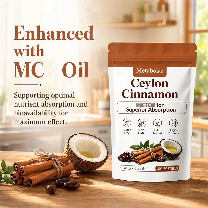 3x Metabolae Cinnamon MCT Oil Softgels, Non-GMO, Gluten Free, 300 Softgels