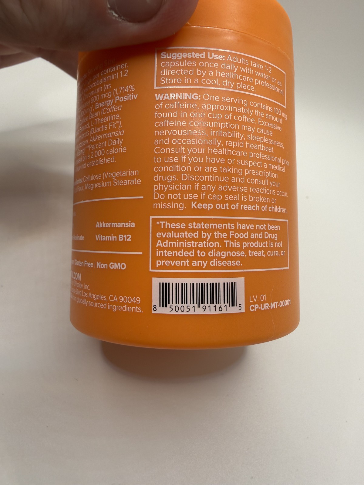 URO Metabolism + Probiotic Support 100mg Caffeine 30 Vegan Capsules – Brand New