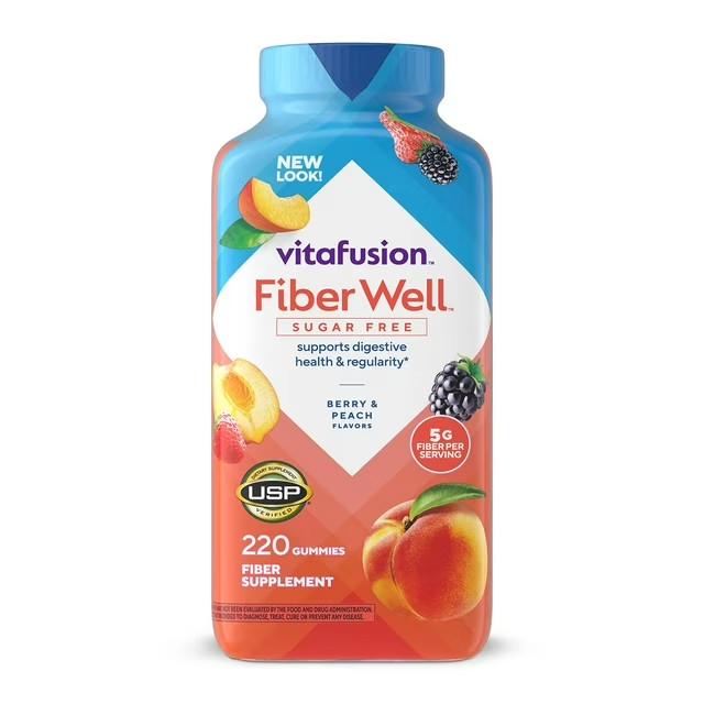 2 PACKS-Vitafusion Fiber Well Sugar Free Gummy Vitamin Supplement, 220 ct.