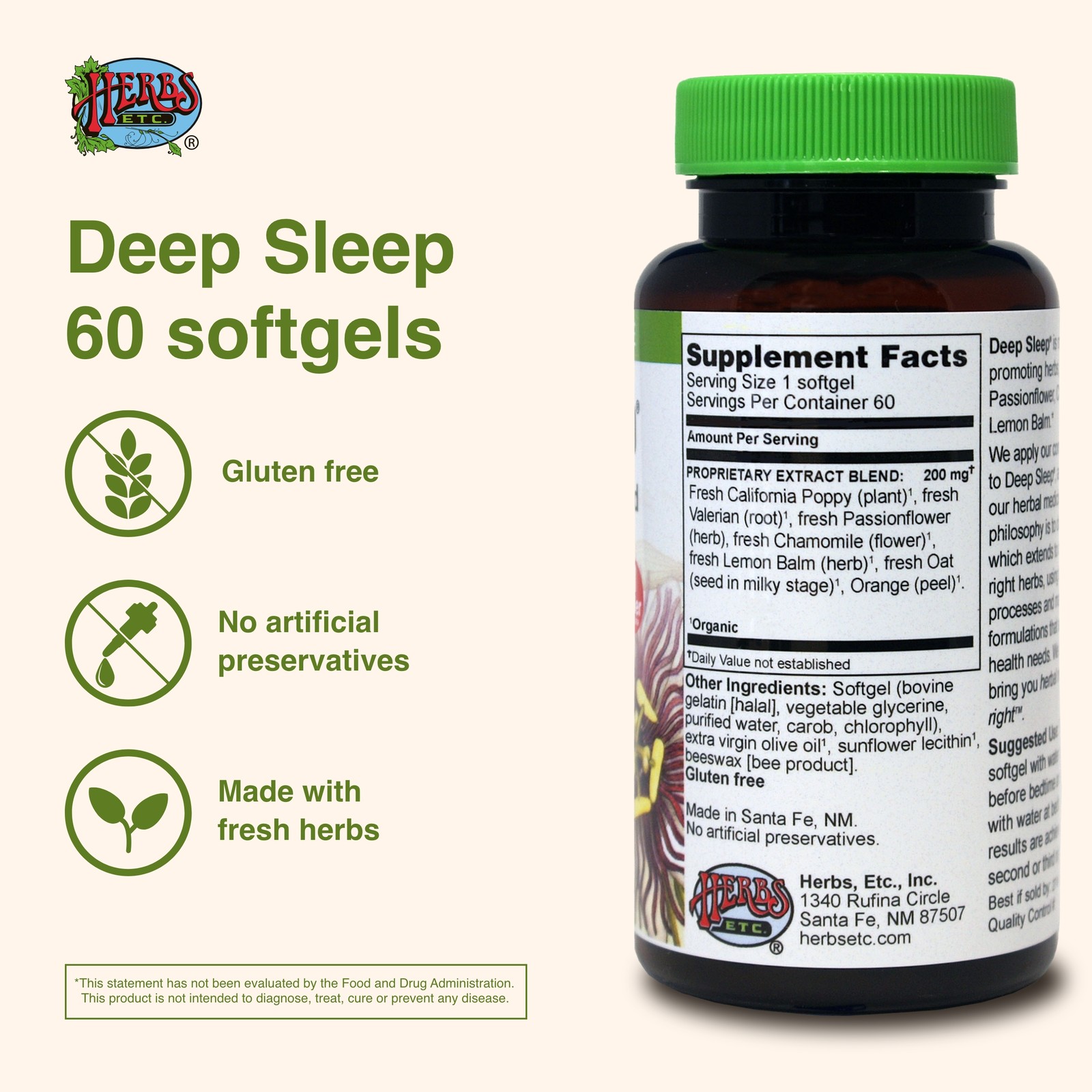 Herbs Etc. Deep Sleep Soft Gels – 60 Count (Pack of 1)