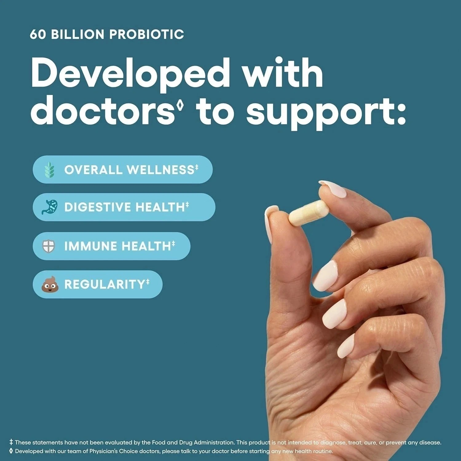 Physician’s Choice Probiotics 60 Billion CFU10 Strains + Organic Prebiotics NEW