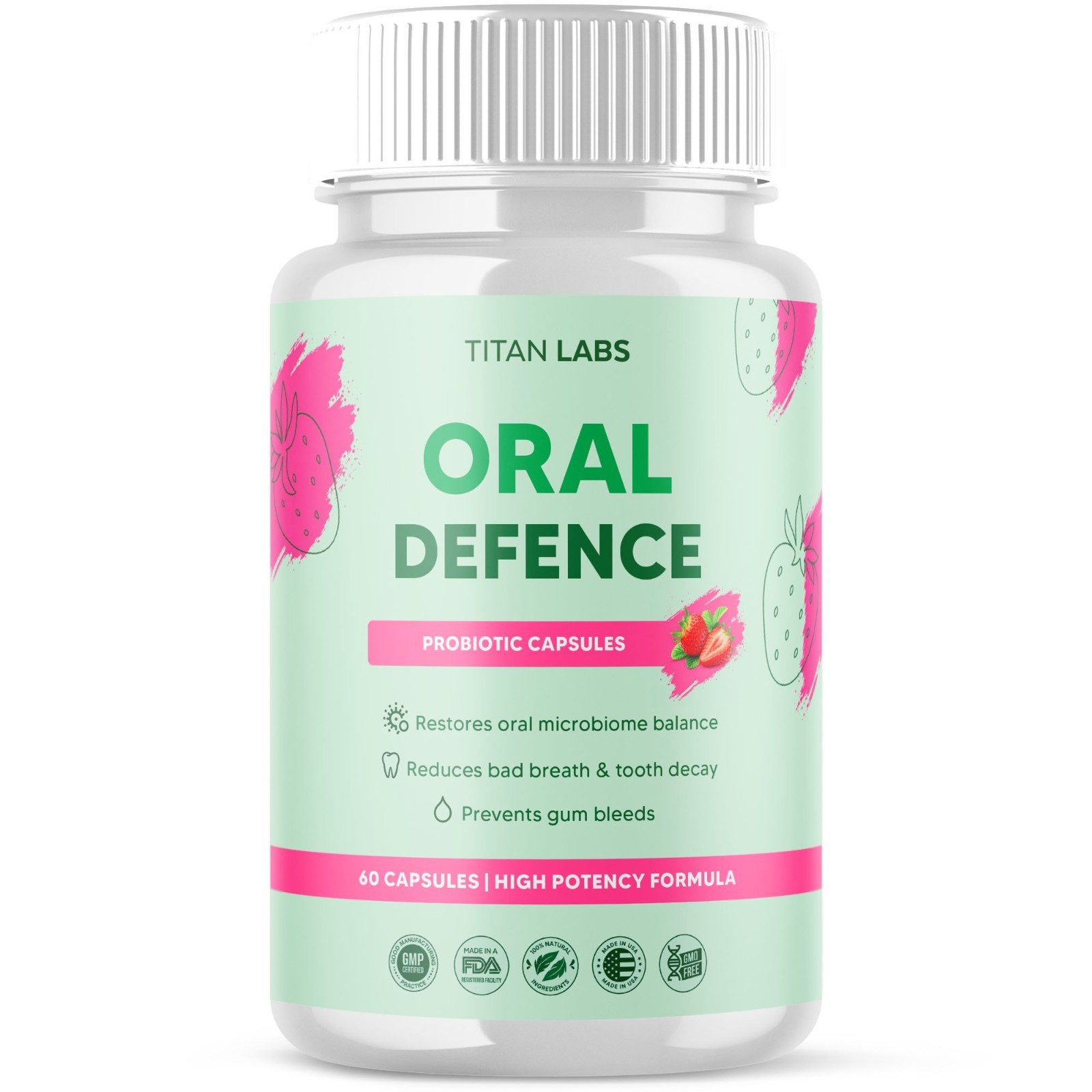 (1 Pack) Oral Defence Advanced Probiotic For Healthy Teeth & Gums 60 Capsules