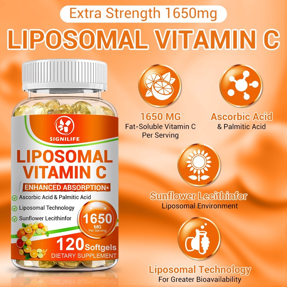 Liposomal Vitamin C 1650mg -120 Capsules – High Absorption Supplements