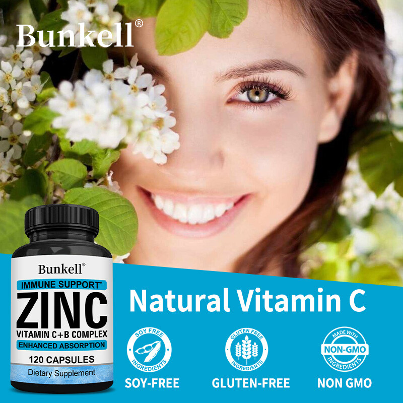 Vitamin C & Zinc Capsules 100mg Complex Supplement Vegetarian 30/60/120 Capsules