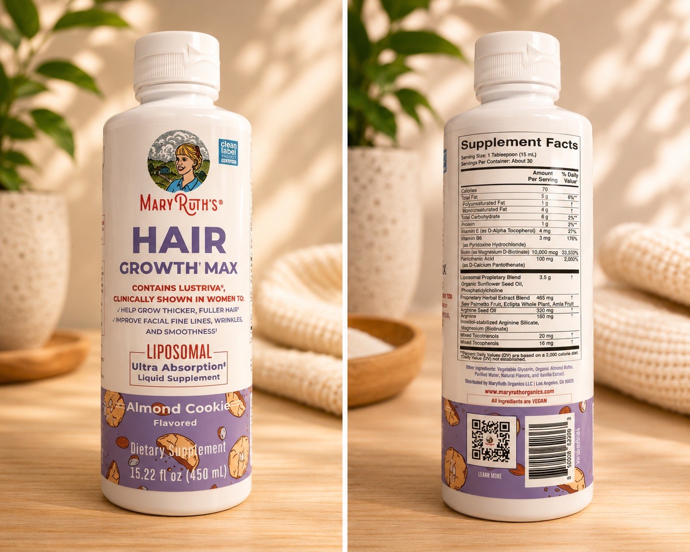 mary ruth’s multivitamin hair growth max almond cookie