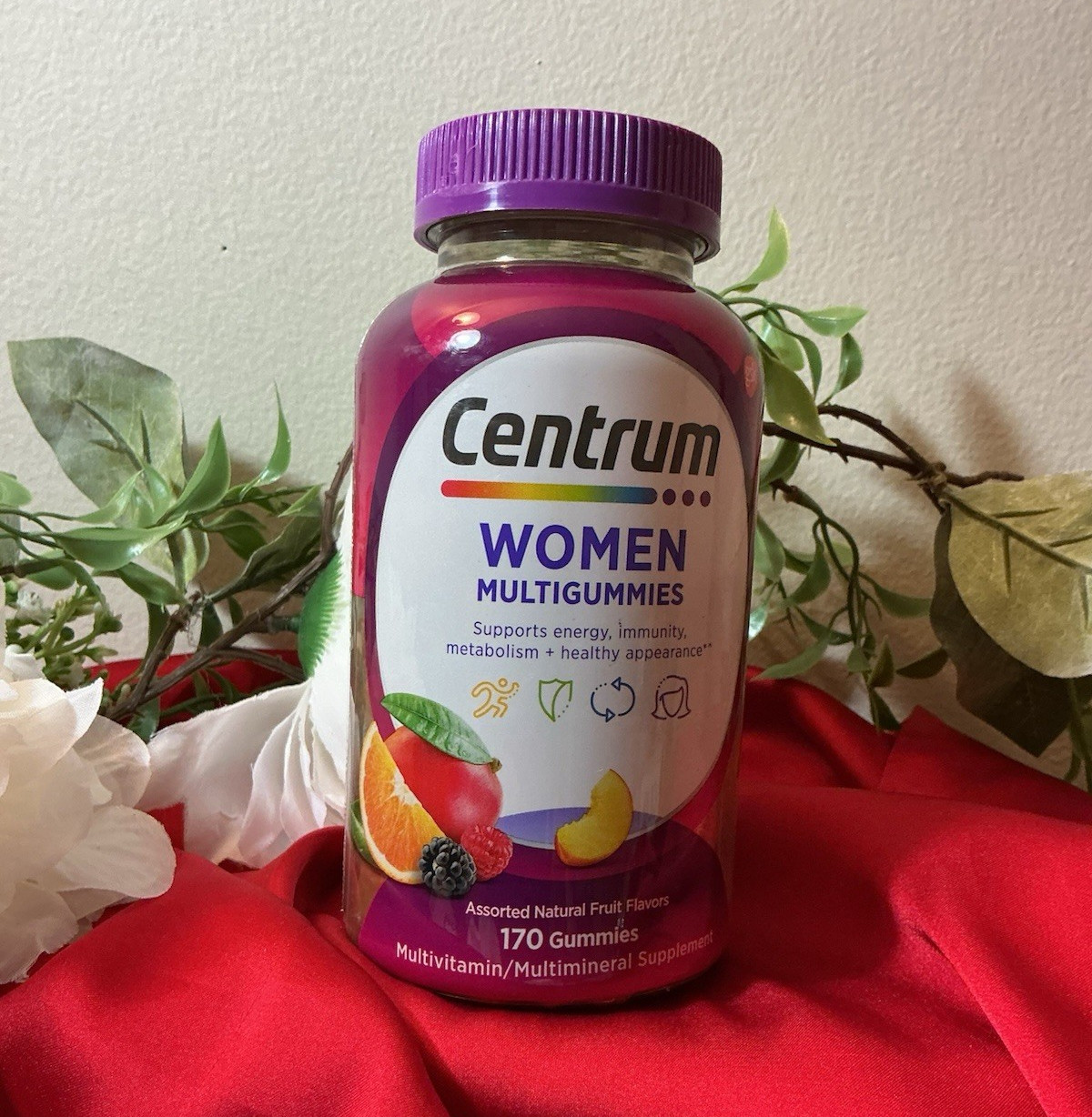 Centrum Women MultiGummies Multivitamin 170 Gummies, Assorted Fruit Flavors