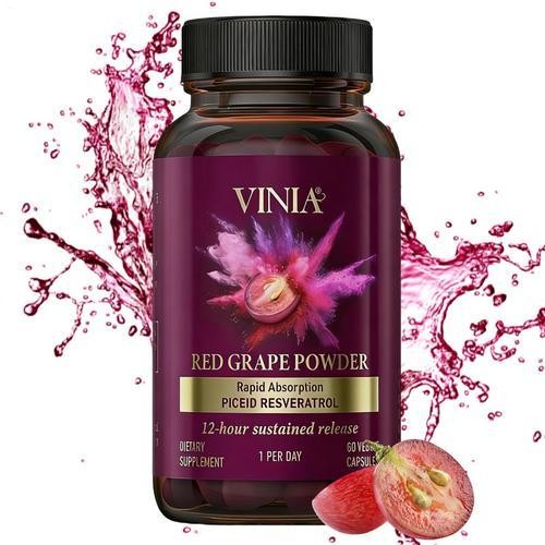 4PCS Piceid VINIA Supplement Resveratrol Non-GMO, 60ct Increases Blood Flow