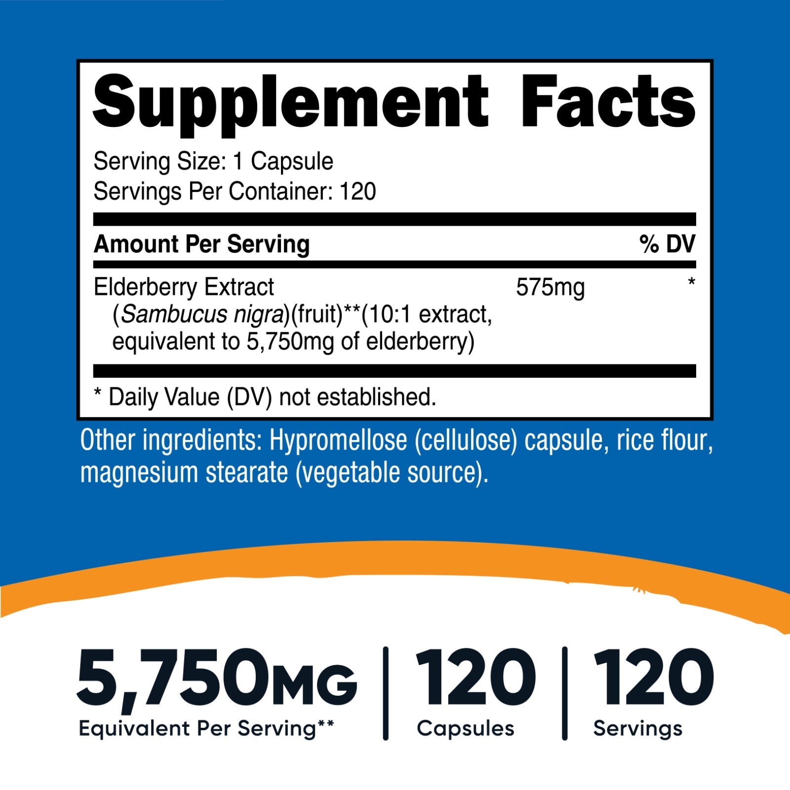 Nutricost Elderberry Vegetarian Capsules 575mg (120 Capsules) – Gluten Free