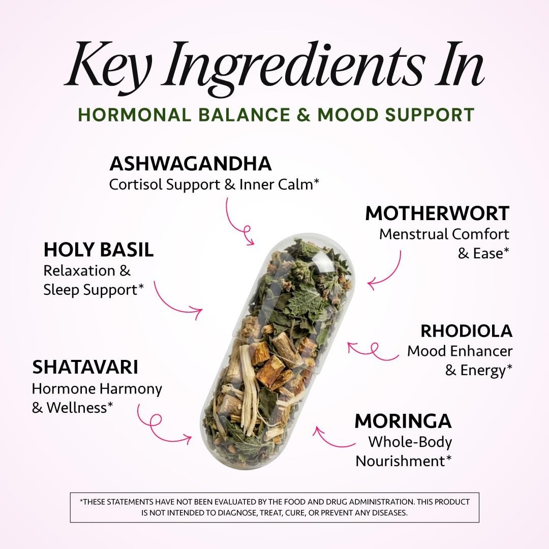 Hormone Balance Support for Women | Cortisol Reducer, Mood & Energy Boost | Stre