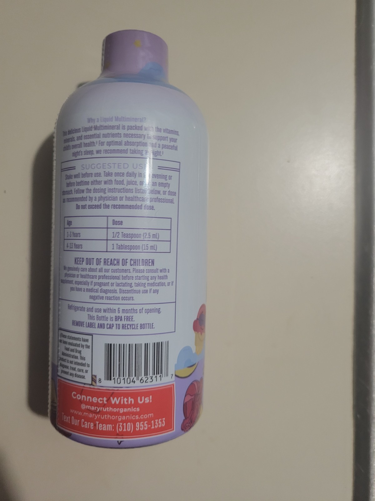 MaryRuth’s Kids Nighttime Multimineral Berry Sherbet 15.22 fl oz Exp 10/26