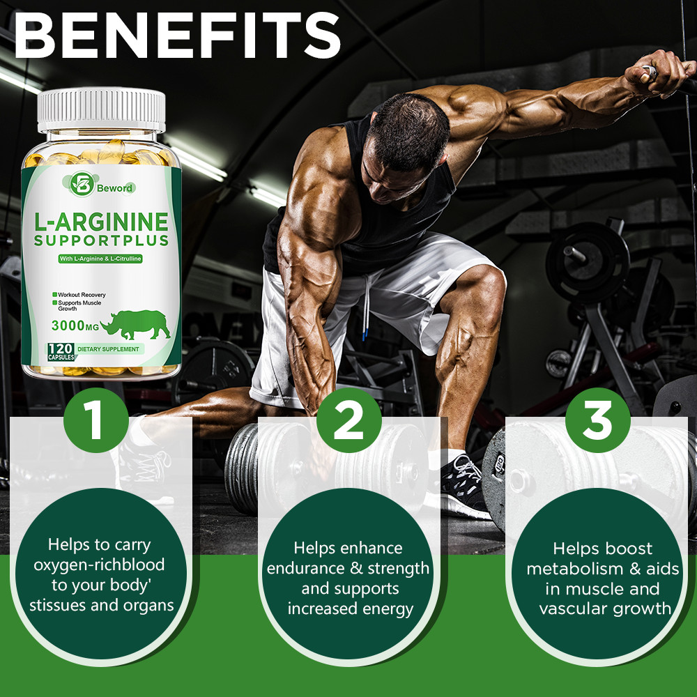 L-Arginine L-Citrulline 3000mg Extra Strength Nitric Oxide & Circulation Boost