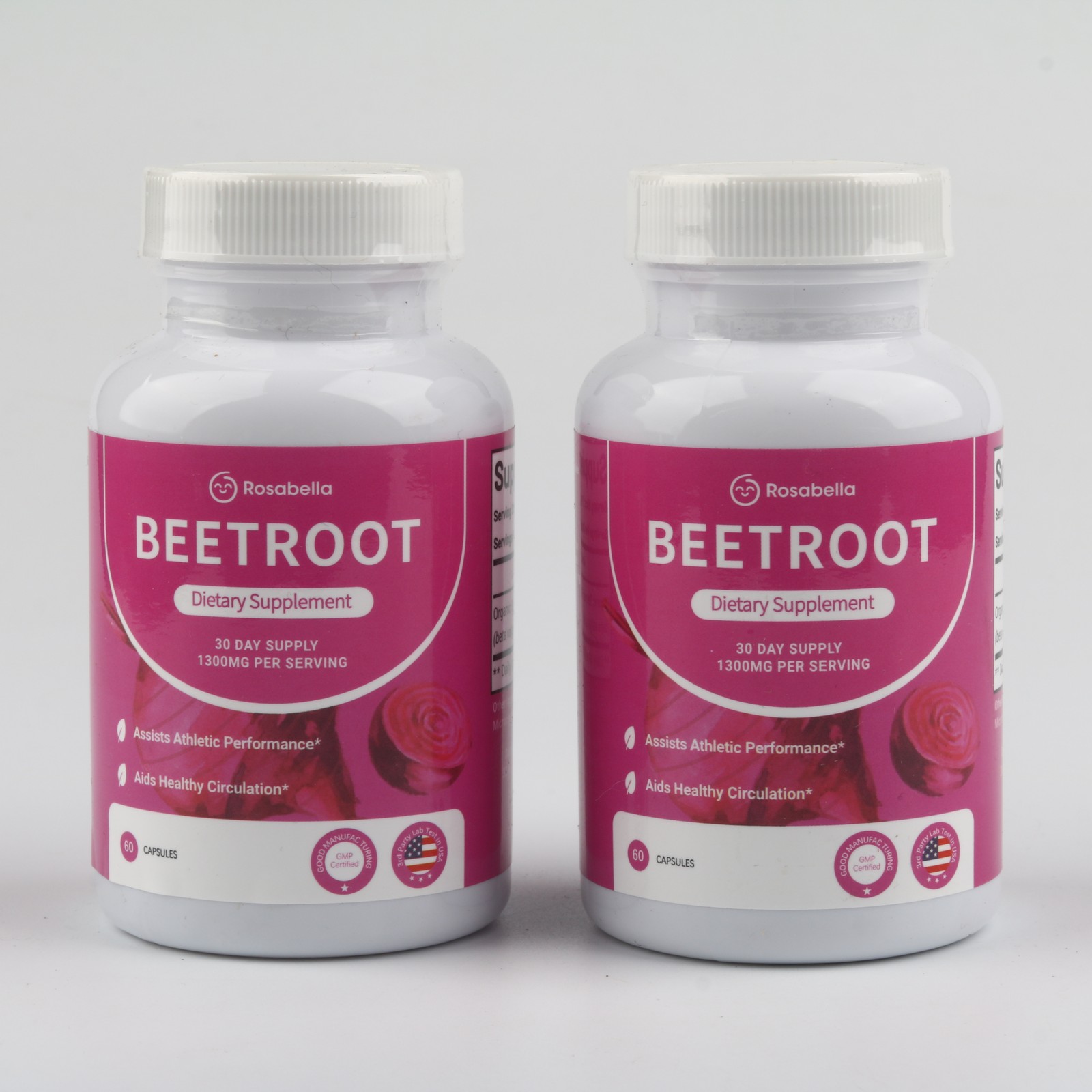 Rosabella Organic Beet Root 60 Capsules Natural Energy Boost Blood Pressure
