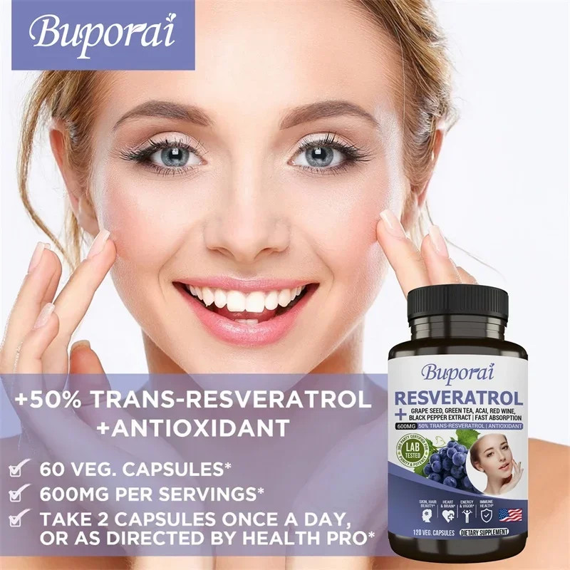 Resveratrol 240pcs,Anti-Aging,Promotes Cellular Health,Improve Energy & Vitality