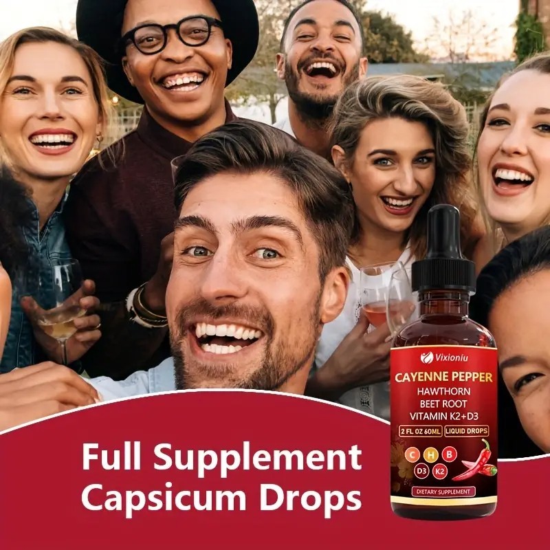 Cayenne Pepper Supplement Liquid Drops + Hawthorn Berry – Pack 2