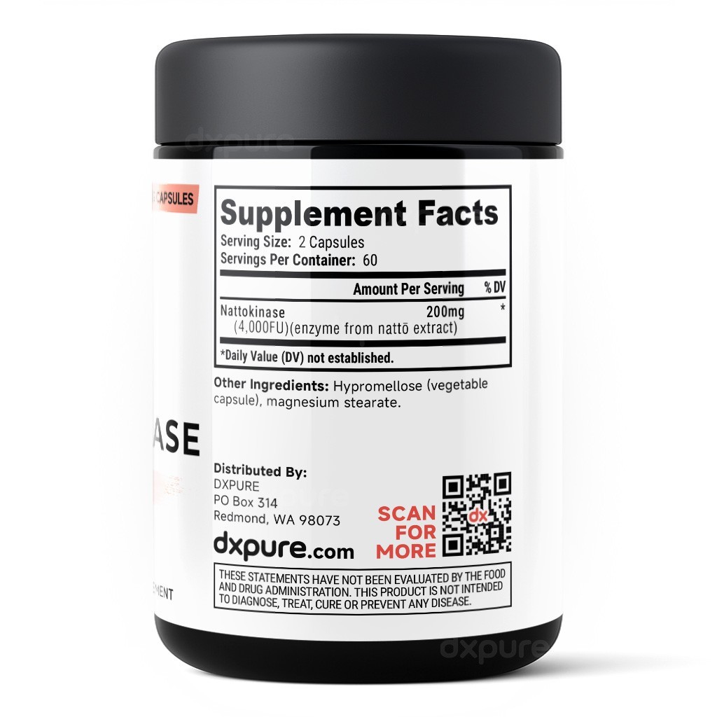 Nattokinase 4000 FU Enzyme – 120 Capsules – Gluten Free Non-GMO