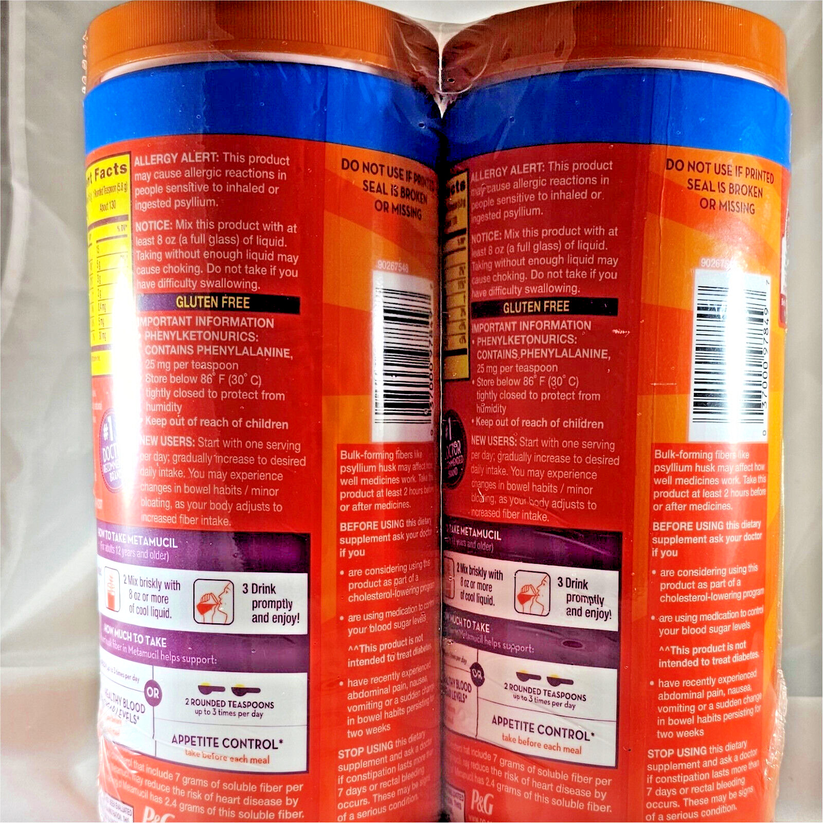 Metamucil Fiber Supplement, Orange Sugar Free, 260 Servings