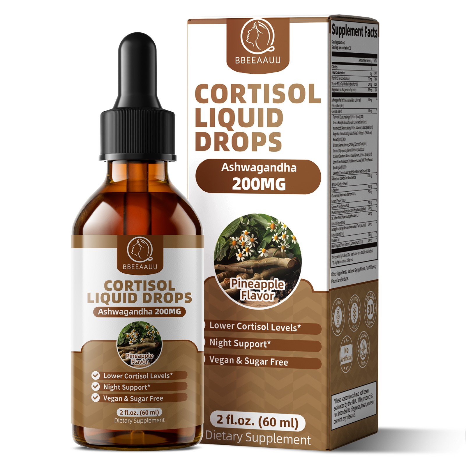 Cortisol Manager Drops w/ Ashwagandha Stress Relief, Sleep & Energy Support