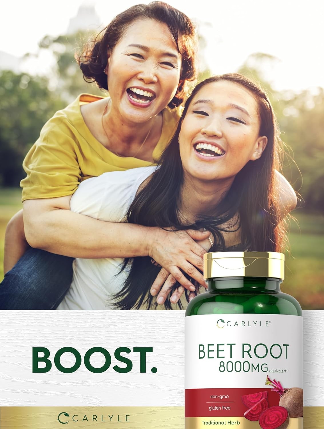 Carlyle Beet Root Capsules 8000mg, 120 Count, Non-GMO & Gluten Free